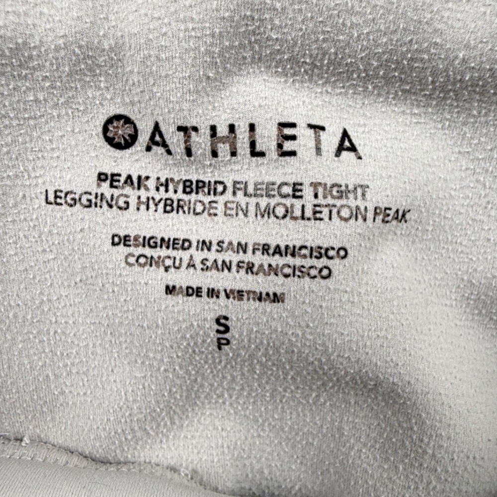 Athleta Peak Hybrid Fleece Tight Gray Leggings Small Petite 2168 - Picture 5 of 7